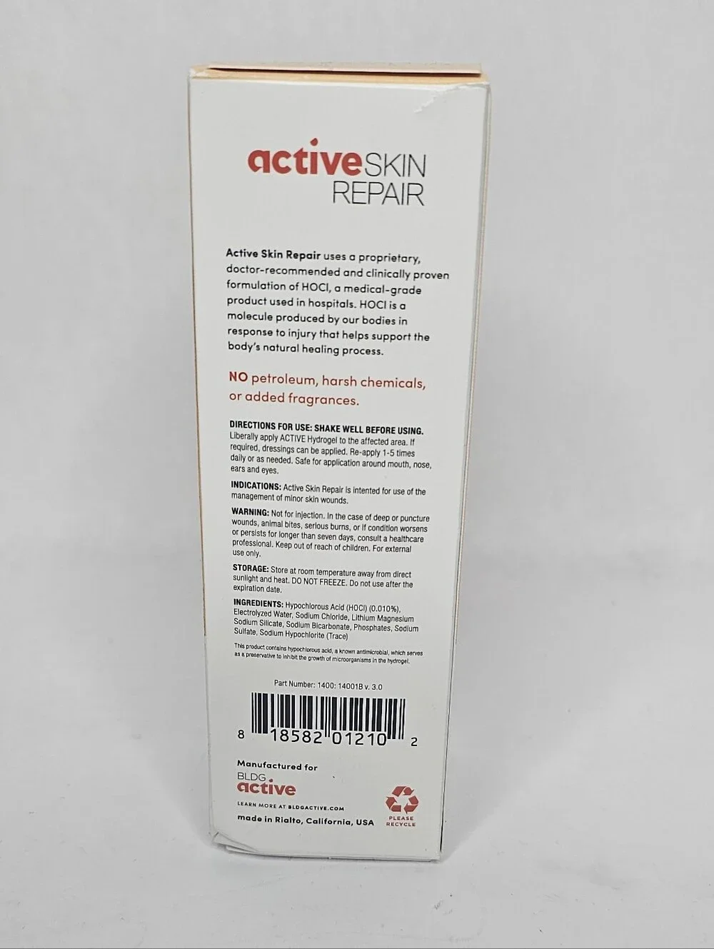 Active Skin Repair Antimicrobial Gel 3 Fl Oz